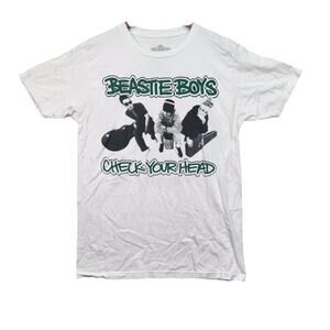 Beastie Boys Band Check Your Head Official White 2 Side Hip Hop Rap NY T-Shirt M